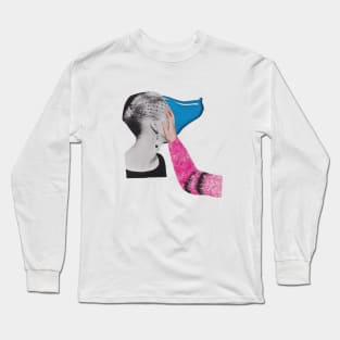 Vintage Lady with Blue Nail Polish Long Sleeve T-Shirt